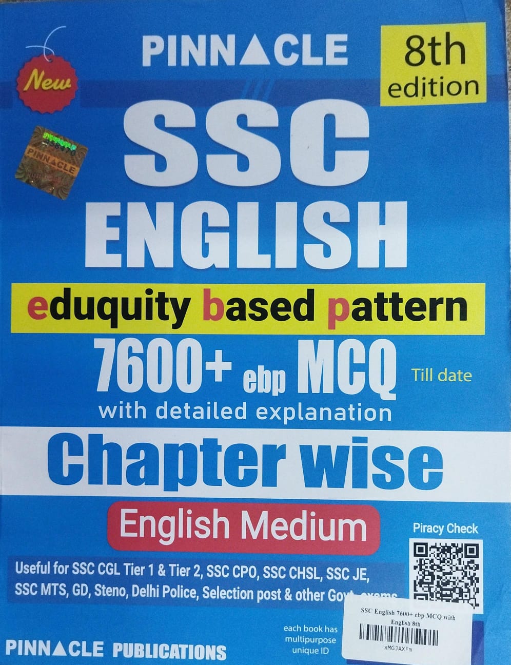 Pinnacle-ssc English,7600+mcq-8 Edition-2026